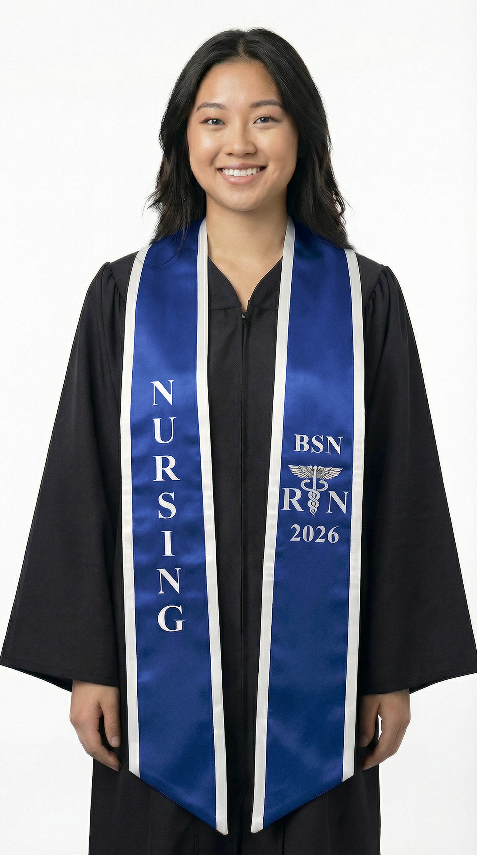2026 BSN Nursing Graduation Stole with Trim - Graduation Cap and Gown