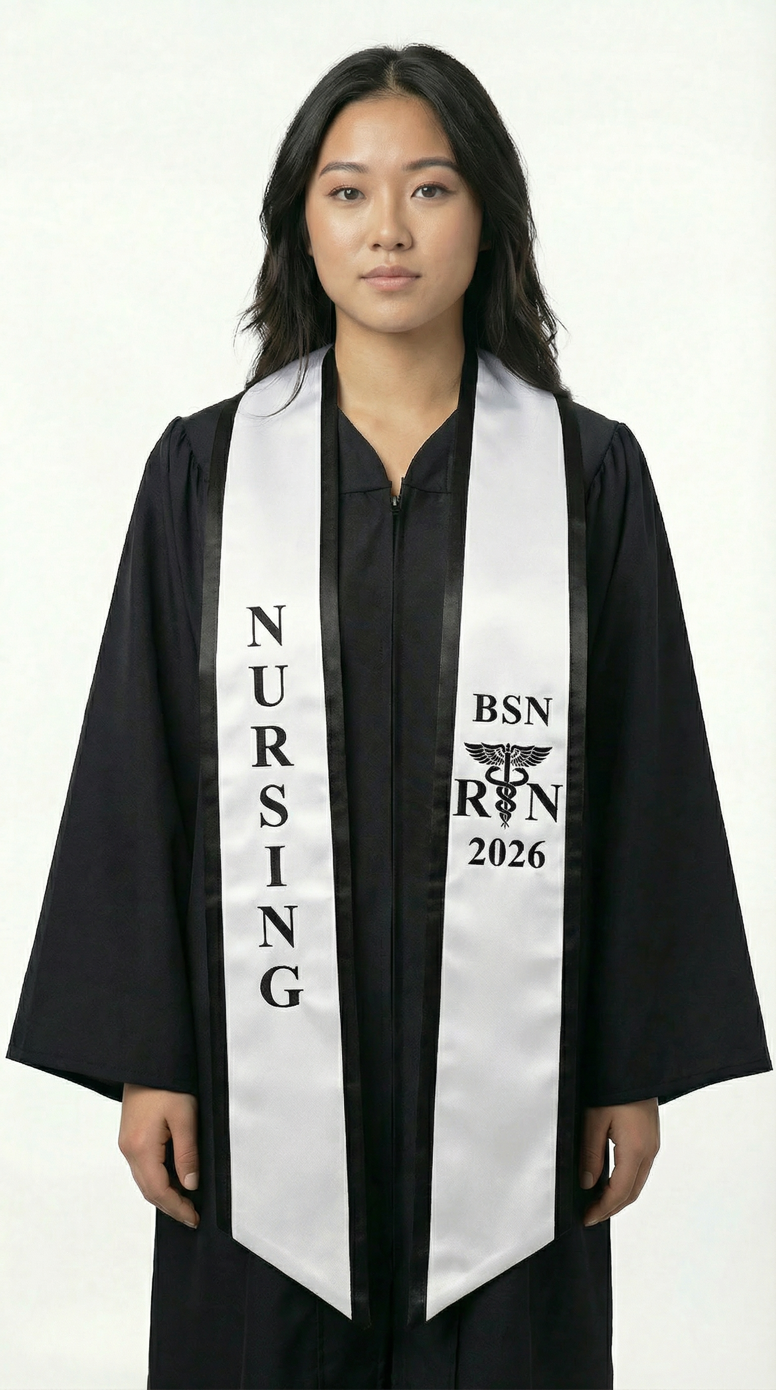 2026 BSN Nursing Graduation Stole with Trim - Graduation Cap and Gown