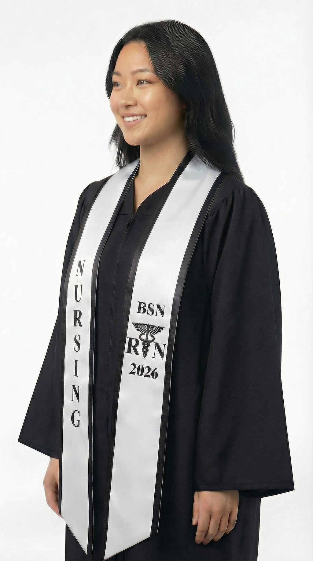 2026 BSN Nursing Graduation Stole with Trim - Graduation Cap and Gown