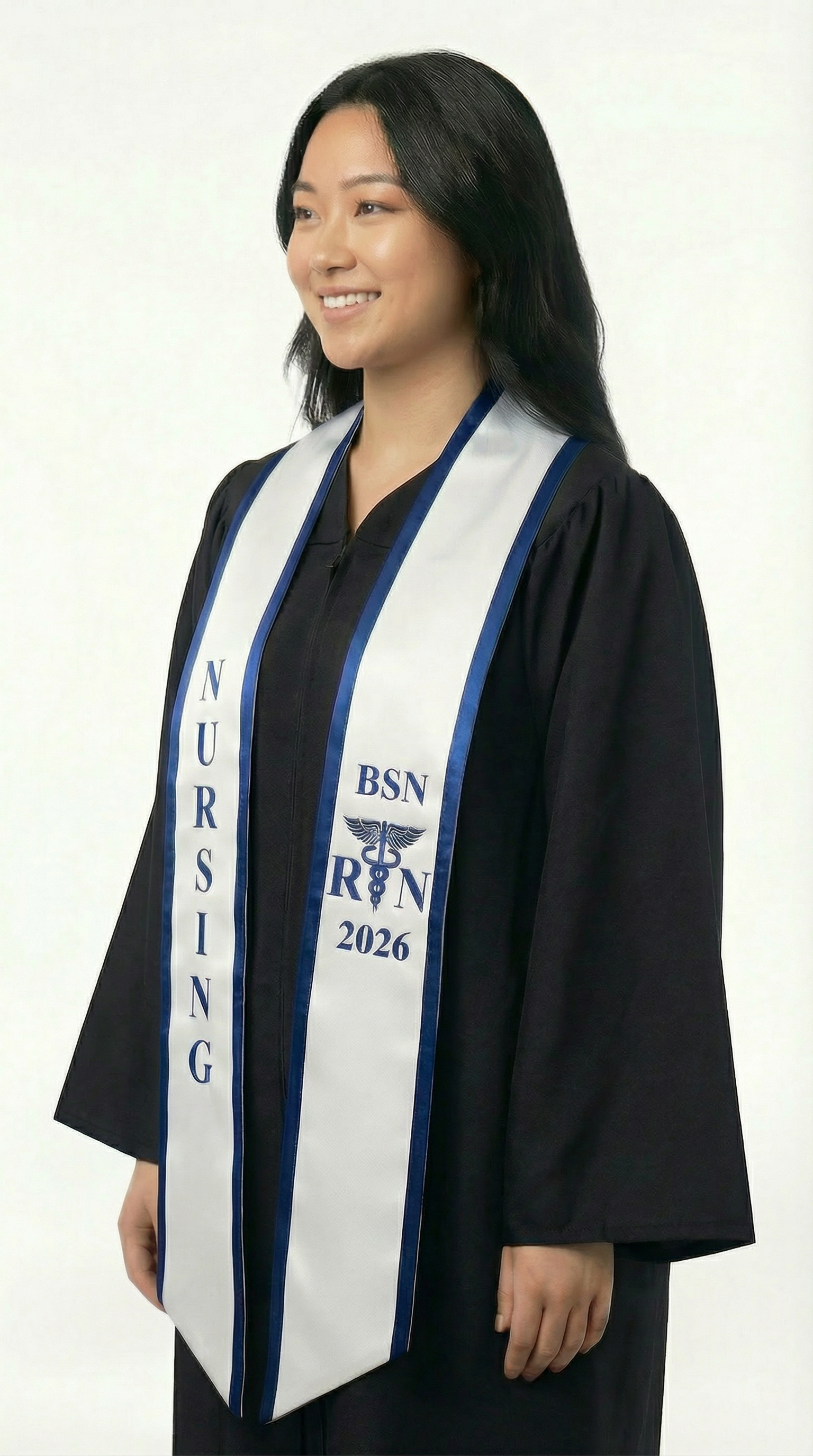 2026 BSN Nursing Graduation Stole with Trim - Graduation Cap and Gown