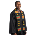 Black Grads Matter handwoven Kente cloth graduation stole