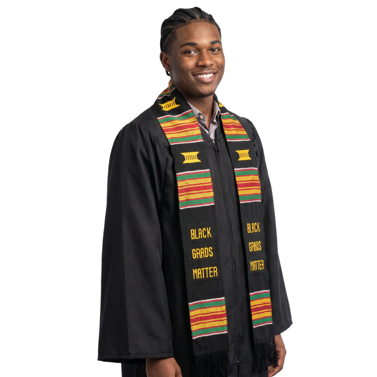 Black Grads Matter handwoven Kente cloth graduation stole