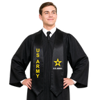 Black U.S. Army graduation stole with new Army logo.