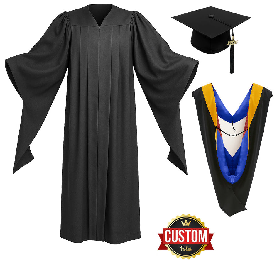 Classic Masters Graduation Cap, Gown, Tassel & Hood Package - Graduation Cap and Gown