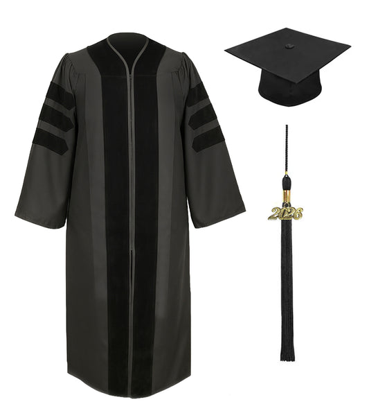Classic Doctoral Graduation Cap & Gown - Academic Regalia
