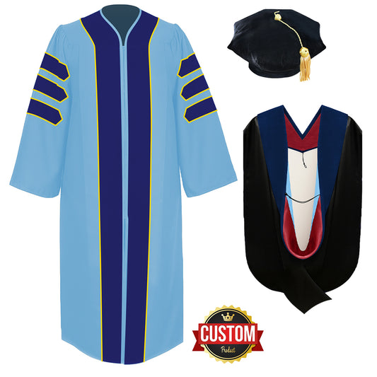 Custom Classic Doctoral Gown, Tam and Hood Package