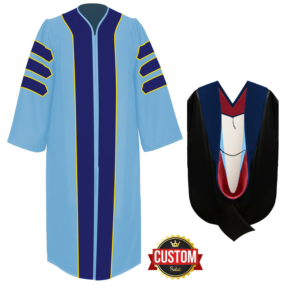 Custom Classic Doctoral Gown and Hood Package - Graduation Cap and Gown