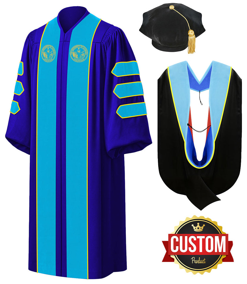 Custom Doctoral Graduation Tam, Gown and Hood Package