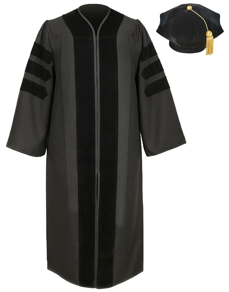 Classic Doctoral Graduation Tam & Gown - Academic Regalia - Graduation Cap and Gown