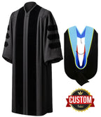 Deluxe Doctoral Graduation Gown & Hood Package - Graduation Cap and Gown