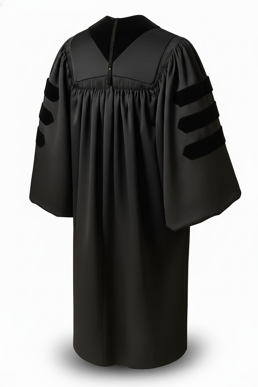 Deluxe Doctoral Graduation Gown - Academic Regalia - Graduation Cap and Gown