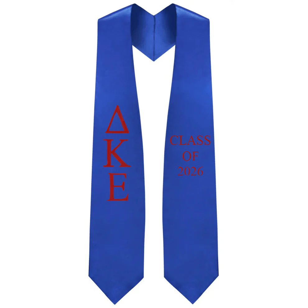 Delta Kappa Epsilon Lettered Stole w/ Year