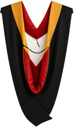 Deluxe Bachelors/Master Hood - Drab Velvet, Red & Golden Yellow