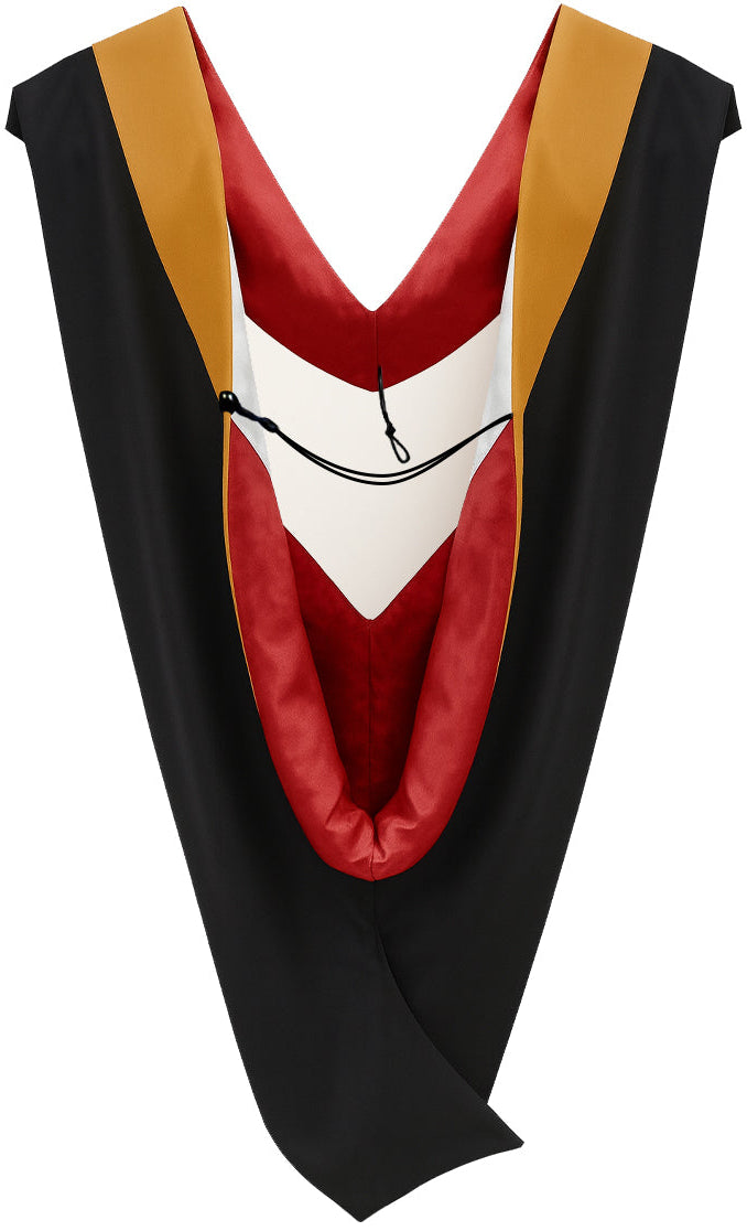 Deluxe Bachelors/Master Hood - Drab Velvet, Red & White