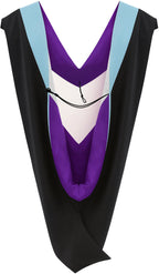 Deluxe Bachelors/Master Hood - Light Blue Velvet, Purple & White