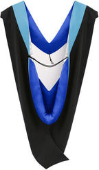 Deluxe Bachelors/Master Hood - Light Blue Velvet, Royal Blue & White