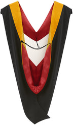 Deluxe Bachelors/Master Hood - Science Gold Velvet, Red & Golden Yellow