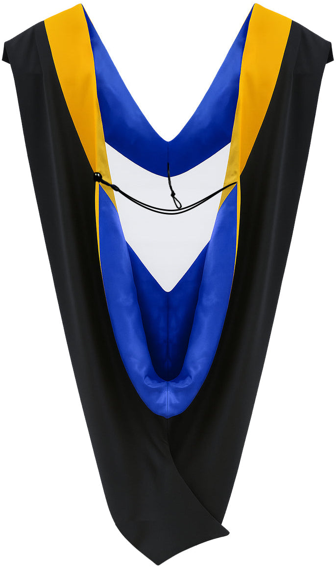 Deluxe Bachelors/Master Hood - Science Gold Velvet, Royal Blue & Golden Yellow