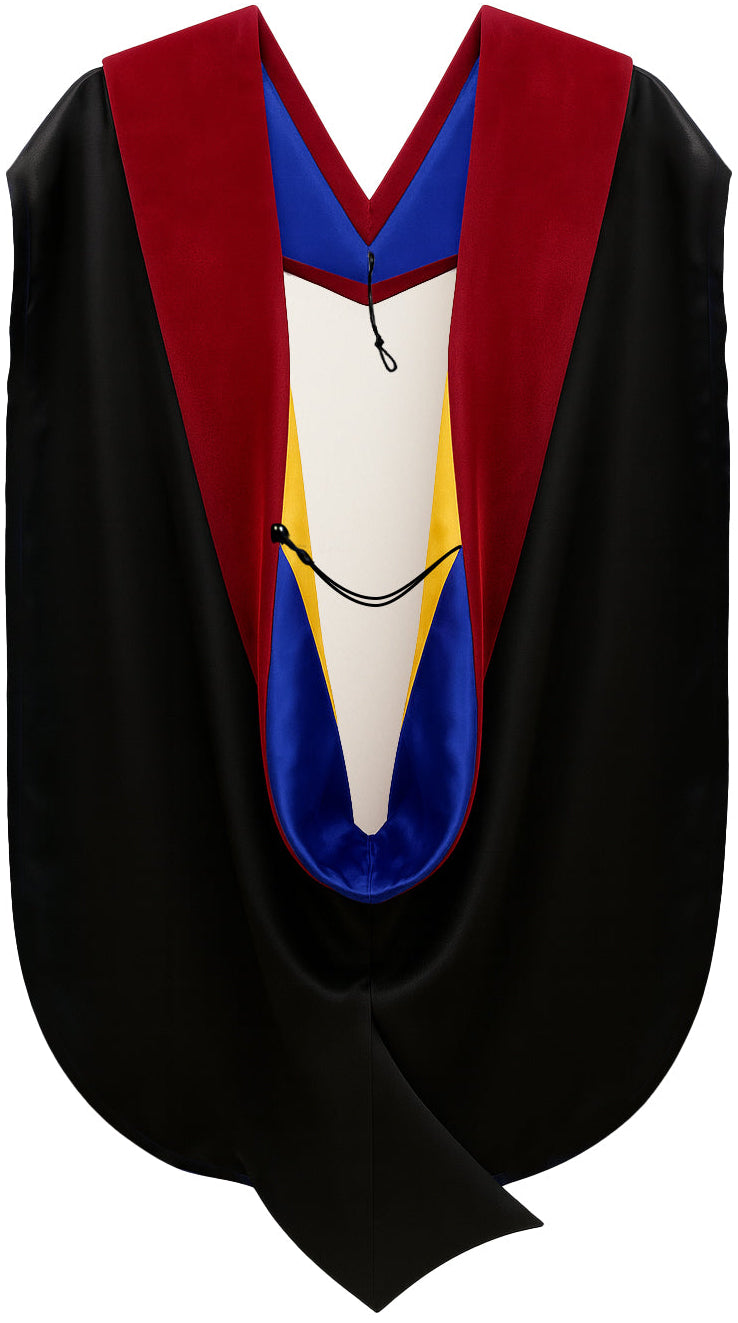 Doctor of Theology Hood - Royal Blue & Golden Yellow