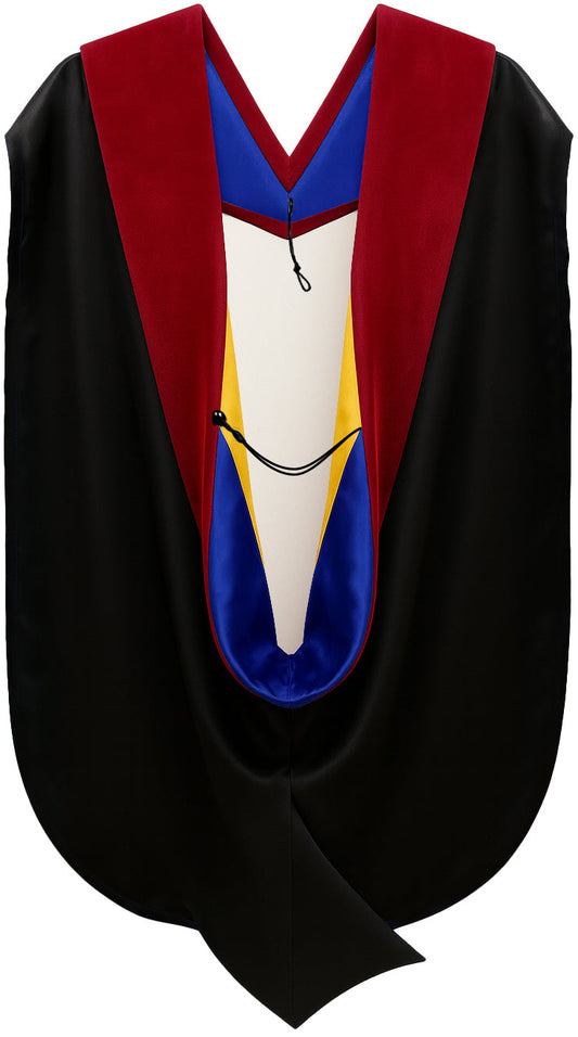 Doctor of Theology Hood - Royal Blue & Golden Yellow