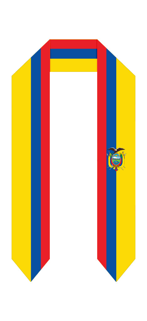 Ecuador Graduation Stole -  Ecuador Flag Sash - Graduation Cap and Gown