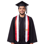 Egypt flag graduation stole with the Egypt flag design, worn as a graduation sash