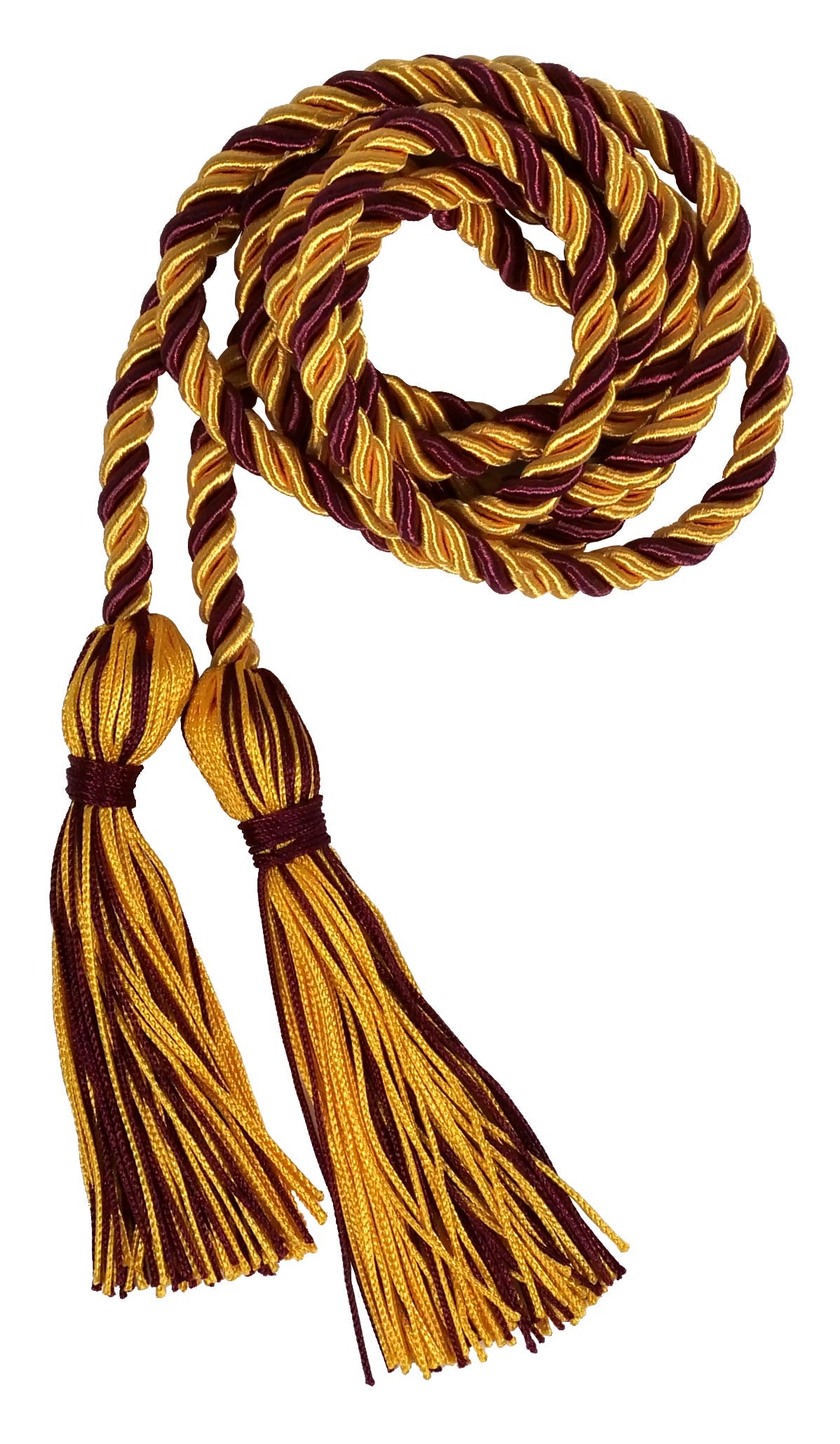 Maroon and Gold Two Color Graduation Honor Cord - Graduation Cap and Gown