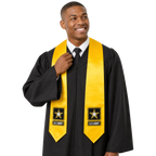Gold U.S. Army graduation stole.