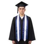 Honduras flag graduation stole with the Honduras flag design, worn as a graduation sash.