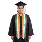 India flag graduation stole with the India flag design, worn as a graduation sash