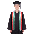 Italy flag graduation stole with the Italy flag design, worn as a graduation sash ·