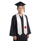 Japan flag graduation stole sash