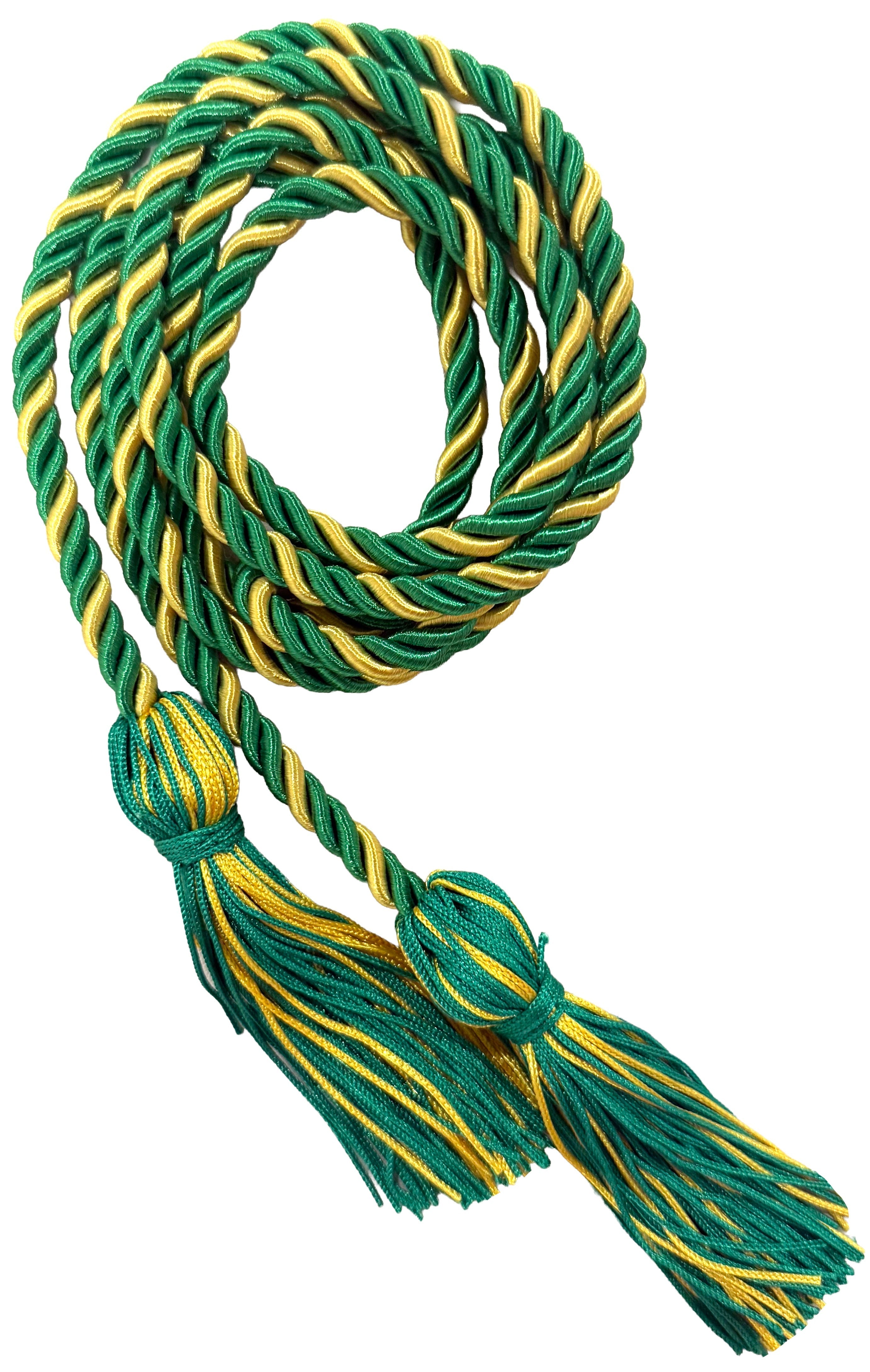 Kelly Green and Gold Two Color Graduation Honor Cord - Graduation Cap and Gown