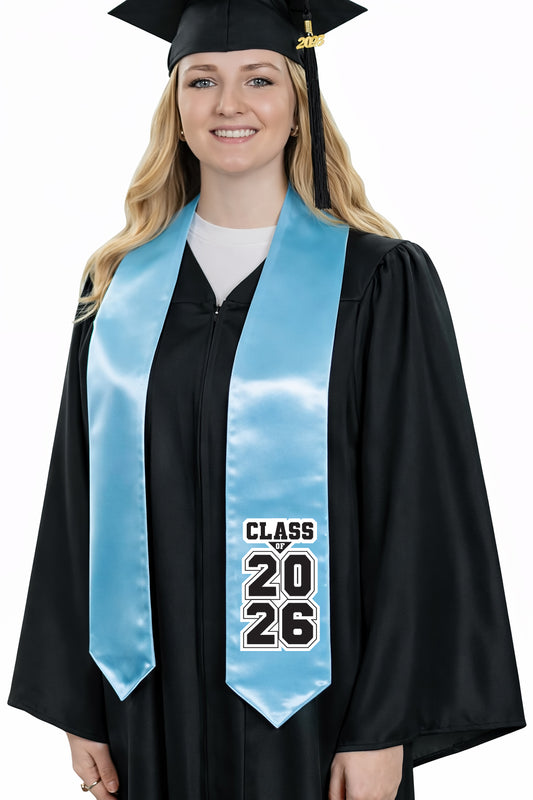 Light Blue "Class of 2025/2026" Graduation Stole