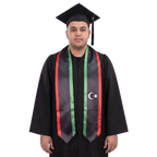 Libya flag graduation stole with the Libya flag design, worn as a graduation sash ·