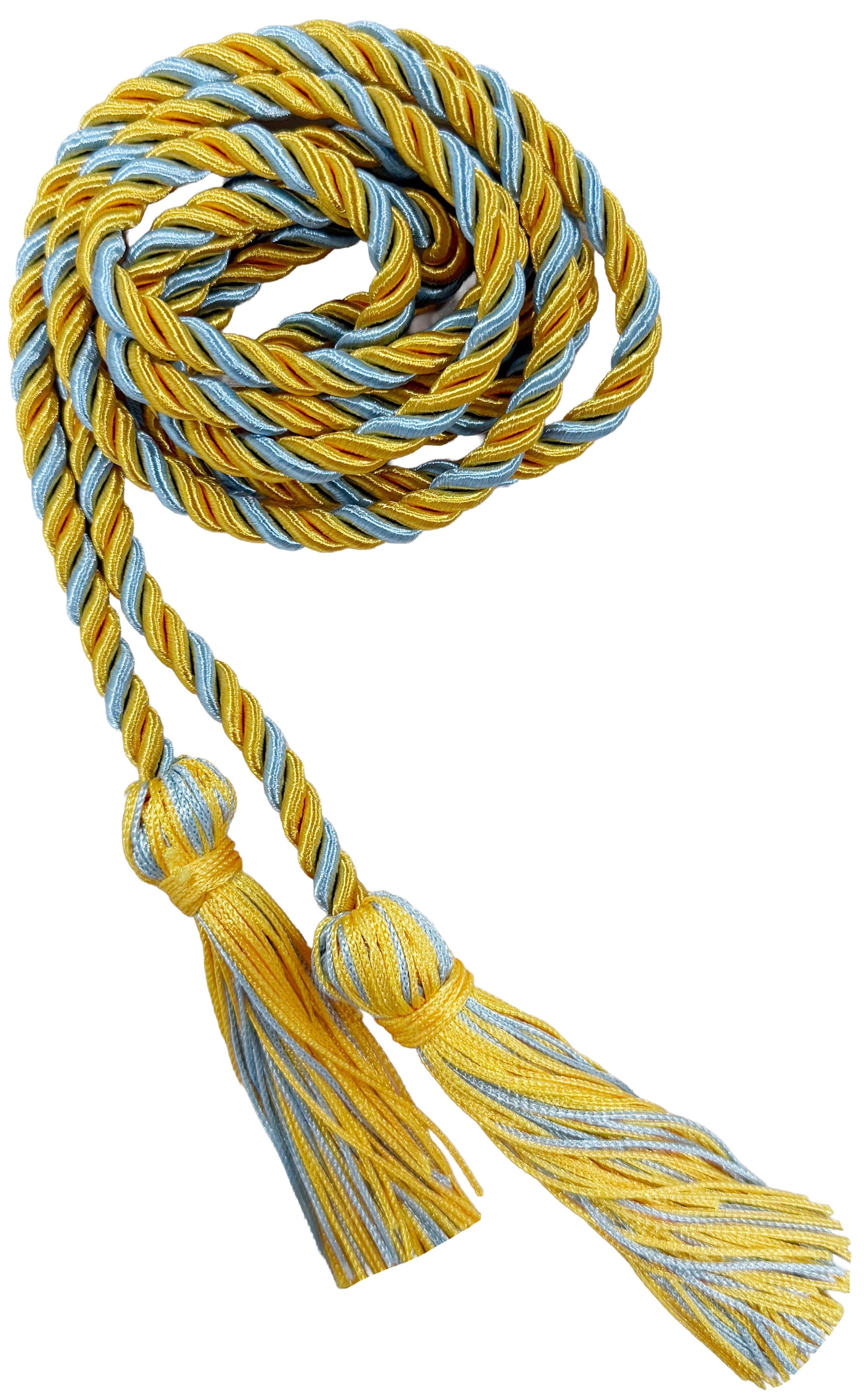 Light Blue & Gold Two Color Graduation Honor Cord - Graduation Cap and Gown