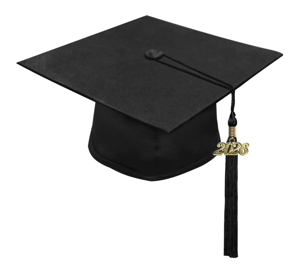 Deluxe Black High School Graduation Cap & Gown - Fluted Cap & Gown - Graduation Cap and Gown