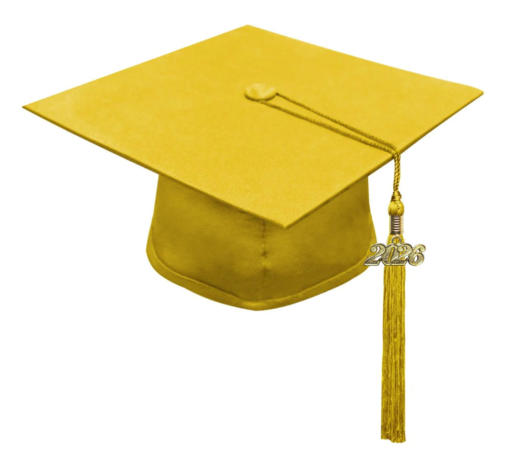 Matte Gold High School Cap & Tassel - Graduation Caps - Graduation Cap and Gown