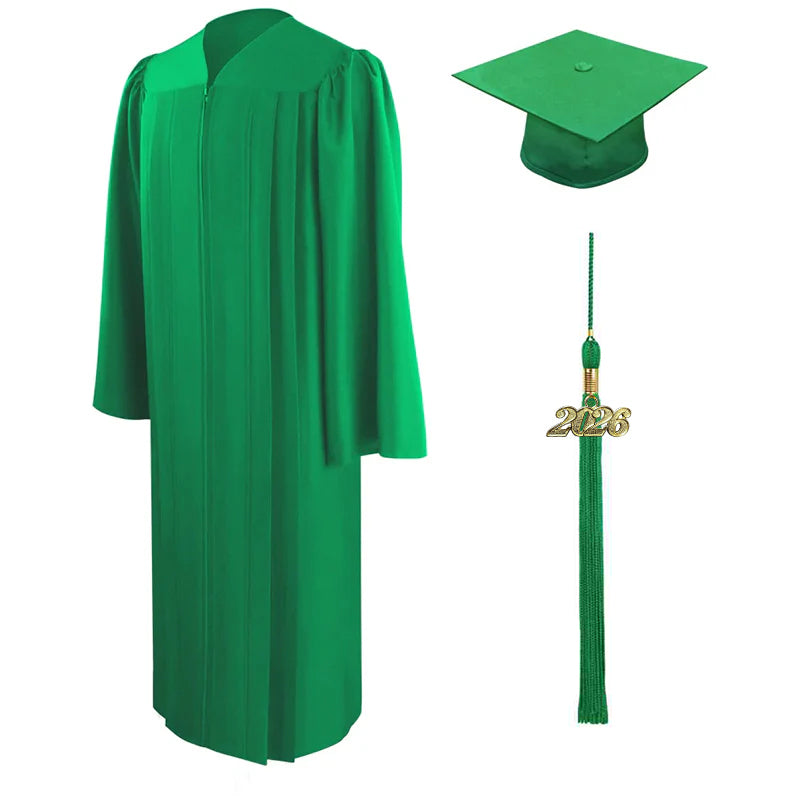 Eco-Friendly Emerald Green High School Graduation Cap & Gown - Graduation Cap and Gown