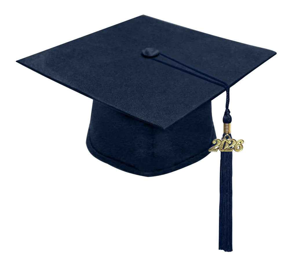 Matte Navy Blue Bachelors Cap & Gown - College & University - Graduation Cap and Gown