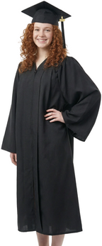 Matte Black High School Graduation Cap & Gown