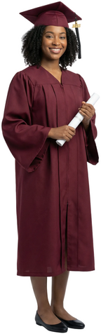 Matte Burgundy Bachelors Cap & Gown - College & University