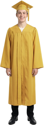 Matte Gold High School Graduation Cap and Gown