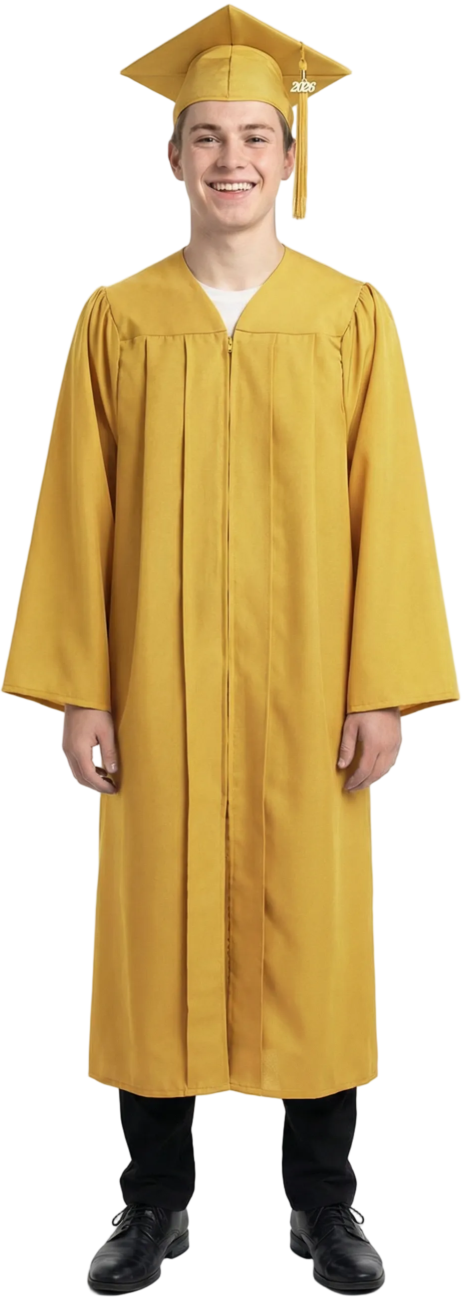 Matte Gold High School Graduation Cap and Gown