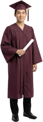 Matte Maroon Bachelors Cap & Gown - College & University