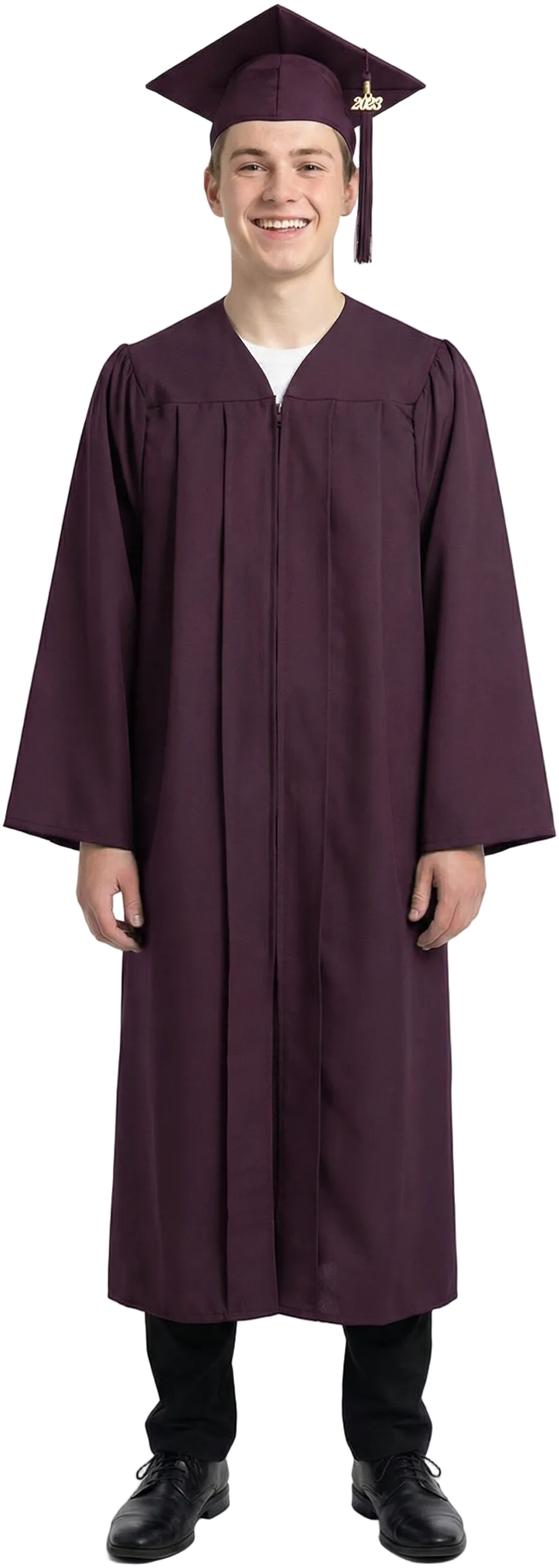 Matte Maroon High School Graduation Cap and Gown
