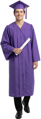 Matte Purple Bachelors Cap & Gown - College & University