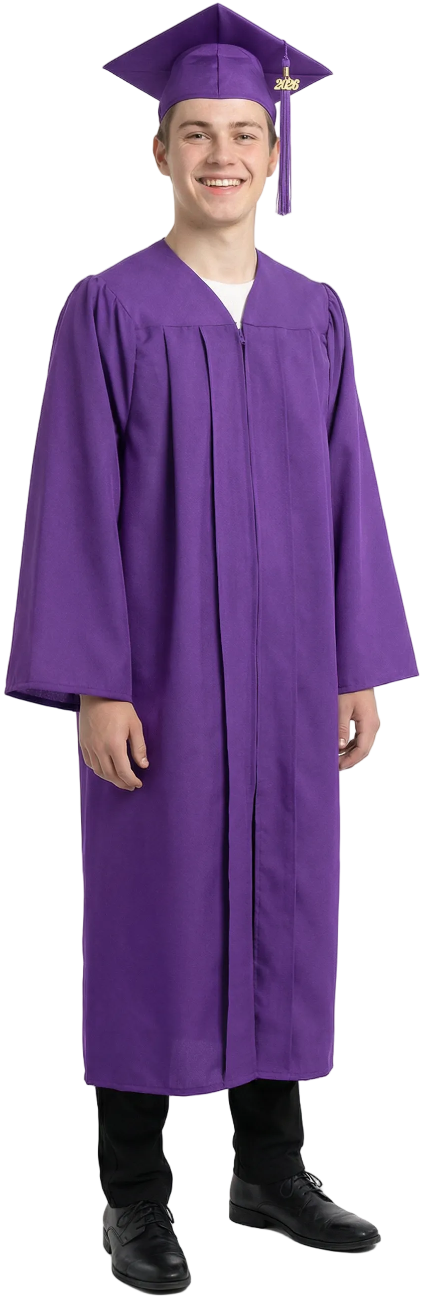 Matte Purple High School Graduation Cap and Gown