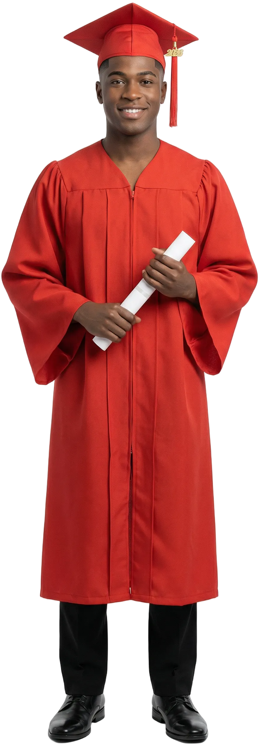 Matte Red Bachelors Cap & Gown