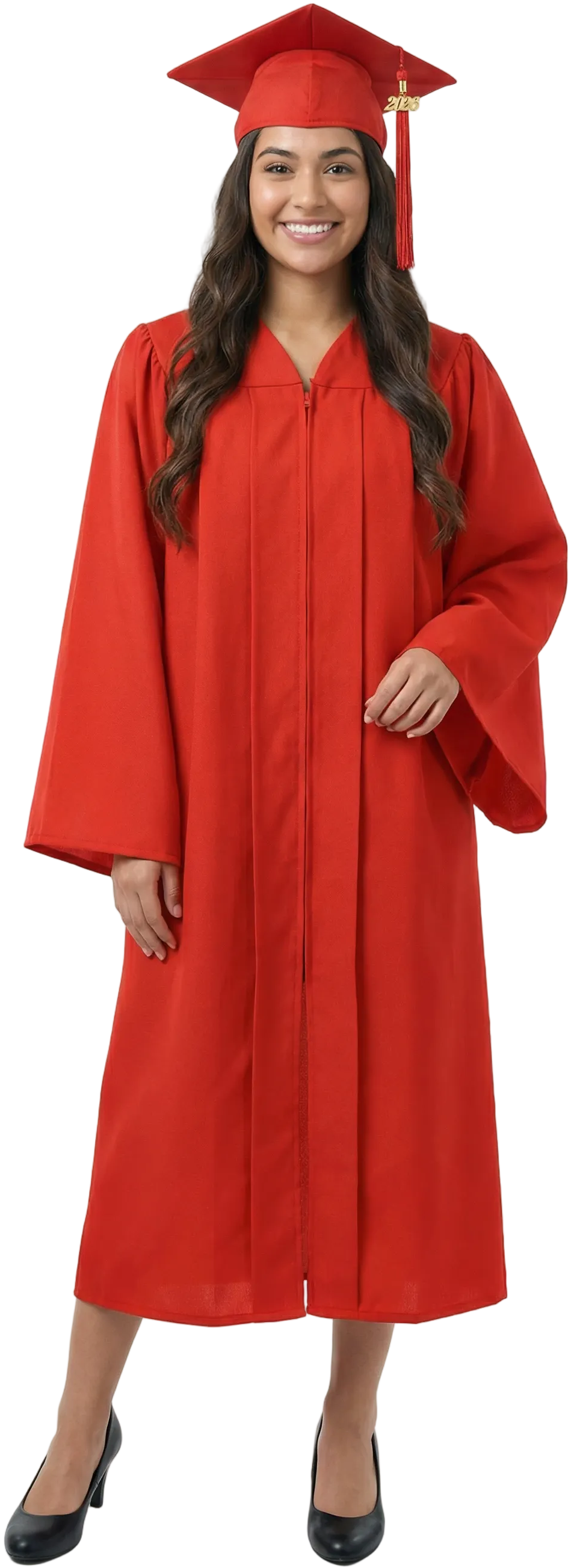 Matte Red High School Graduation Cap & Gown